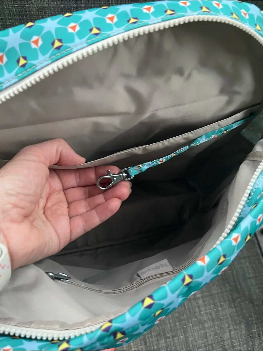 Kipling Teal Print Backpack with Pockets, Straps, NWT Large